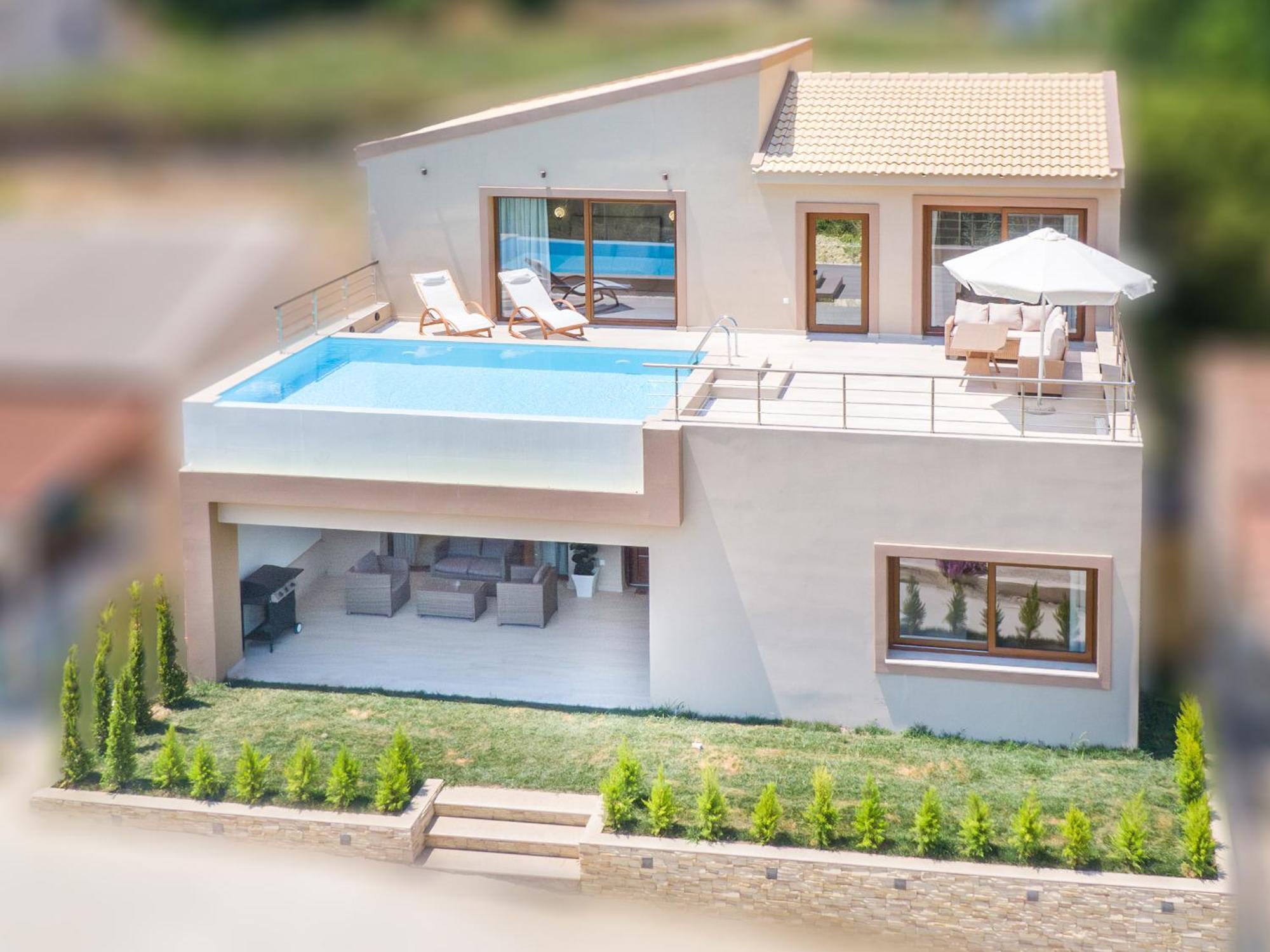 Villa Vasillis-Heated Swimming Pool With Infinity View Віталадес Екстер'єр фото